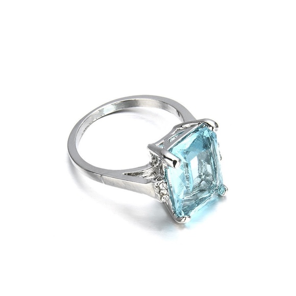 925 silver beautiful Aquamarine 6.35CT ring - Picture 2 of 4